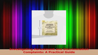 PDF Download  Investigating Harassment and Discrimination Complaints A Practical Guide Read Online