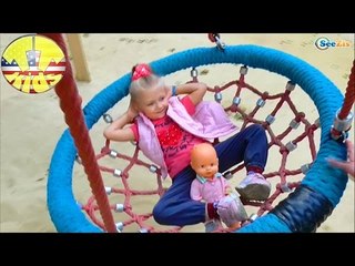 ✔ Nenuco. Little girl Yaroslava on the playground in the park with her baby doll / Video for kids ✔