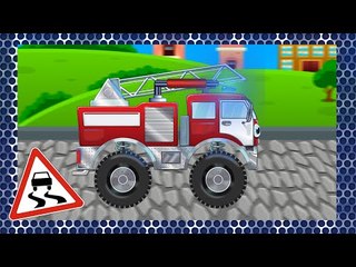 ✔ Fire Truck with Ambulance & Monster Truck. Cars Cartoons / Compilation for kids / 9 Episode ✔