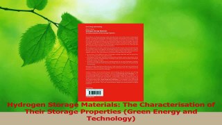 PDF Download  Hydrogen Storage Materials The Characterisation of Their Storage Properties Green Energy Read Full Ebook