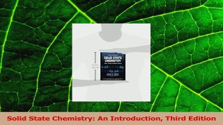 PDF Download  Solid State Chemistry An Introduction Third Edition Read Full Ebook