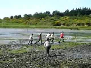 Course dans la vase - Le départ