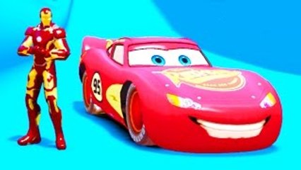 Lightning McQueen Cars with Marvel Iron Man Superhero Playtime WaterSlide at POOL