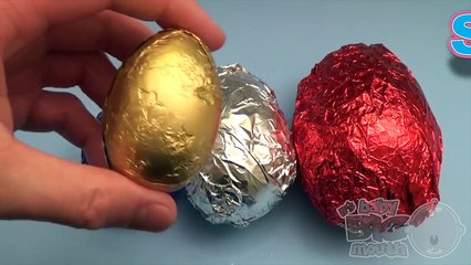 Learn Sizes with Surprise Eggs! Opening HUGE Colourful Chocolate Mystery Surprise Eggs!