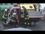 Genova - Incidente in Via Bologna, ferito autista furgoncino (30.12.15)