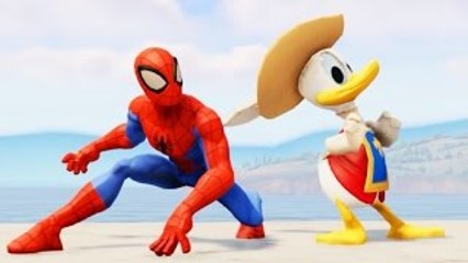 Donald Duck and Spider Man Epic Race with Disney Mickey Mouse (Songs for Children with/ Ac