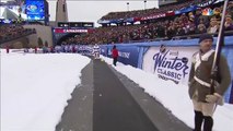 Canadiens and Bruins enter the rink at Gillette Stadium