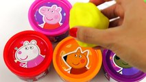 Peppa Pig Play Doh Cans surprise eggs Frozen Mickey Mouse Minions Hello Kitty