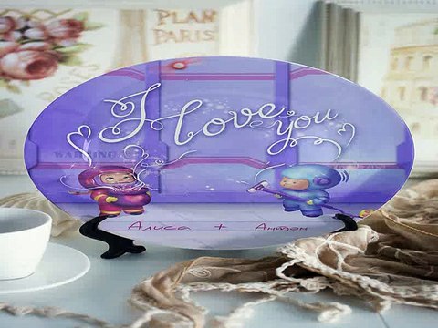 Отличный подарок на именины - Тарелка декоративная с вашим текстом Осторожно, любовь в г. Магнитогорск