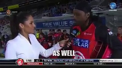 See What Chris Gayle Said to Interviewer Girl That Made Her Shy __