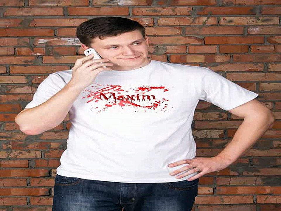 Наконец-то!Купил подарок на именины - Футболка мужская с вашим текстом Кровавая футболка в г. Омск