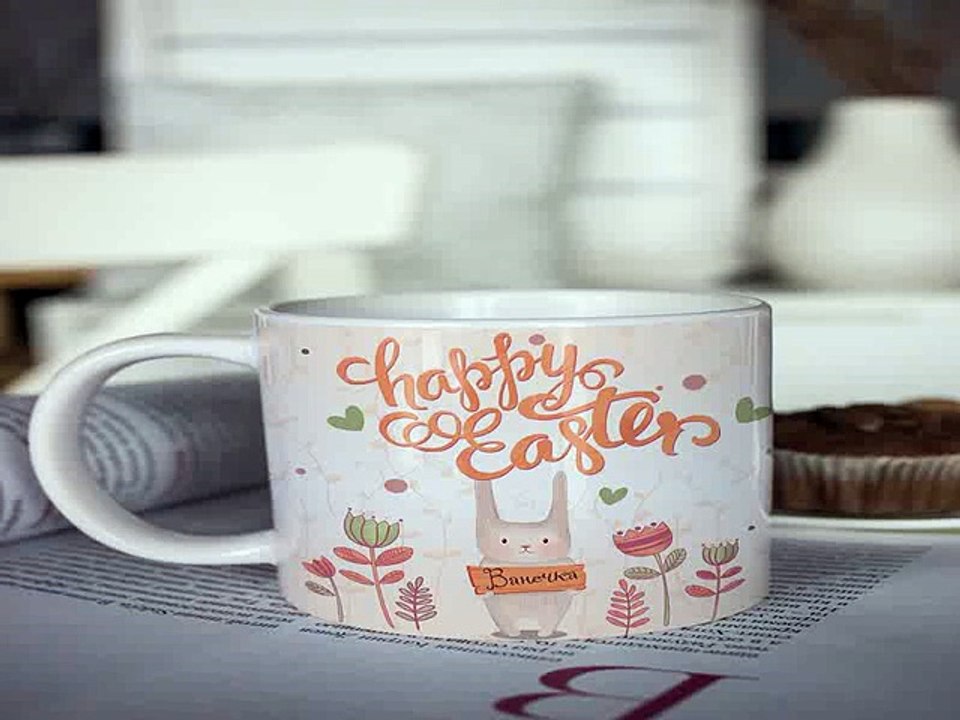 Популярный подарок на именины - Кружка с вашим текстом Happy Easter в г. Калининград