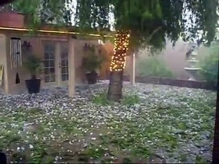 Ice cube hailing rain