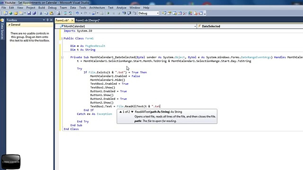VB 2010 [Tutorial] Set Appointments on Calendar with Reminder