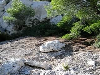 Alexis mange le gravier dans les calanques de Marseille