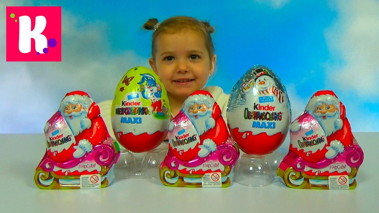 Новогодние Киндер сюрприз яйца распаковка игрушек Kinder Surprise Christmas toys