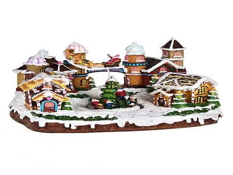 Лучший подарок на день рождения - Украшение новогоднее электр., светящ., музык. и двигающ. Пряничный город в г. Томск