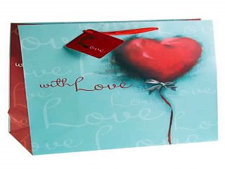 Отличный подарок на именины - Пакет подарочный Акварельное сердце в г. Брянск