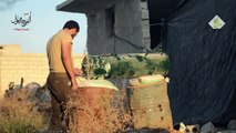 حلب: الفوج الأول يستهدف تجمعات ميليشيا الأسد على جبهة كرم الطراب بحلب بمدفع جهنم موجه