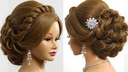 Prom wedding updo. Romantic hairstyle for long medium hair