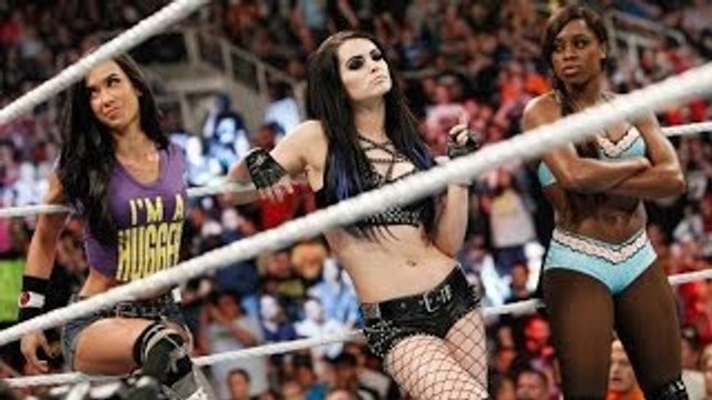 WWE RAW 03.30.15 Paige, AJ Lee & Naomi vs. Natalya & The Bella Twins