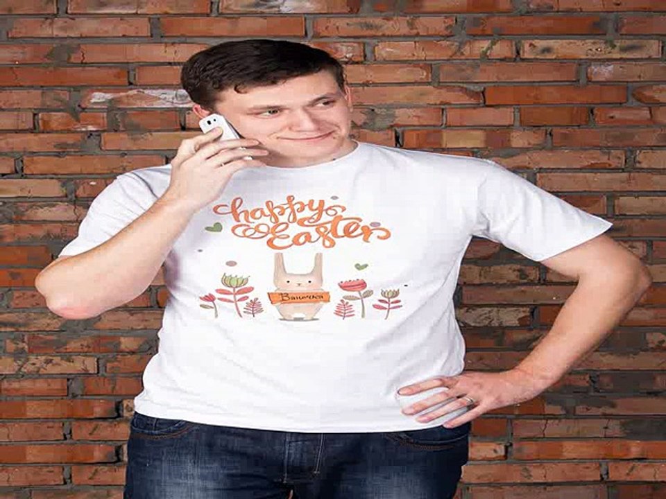 Отличный подарок на именины - Футболка мужская с вашим текстом Happy Easter в г. Сочи