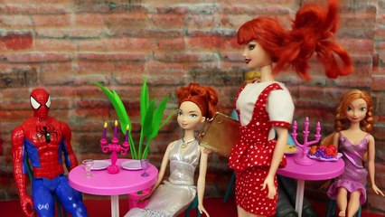 DisneyCarToys #Spiderman & Disney Princess Merida Romantic Dream Date and Mary Jane Fight
