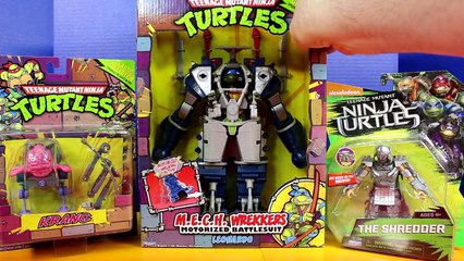 Teenage Mutant Ninja Turtles M.E.C.H. Wrekkers Motorized Leonardo Battlesuit Krang Shredde