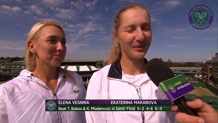 Elena Vesnina and Ekaterina Makarova check in with Live @ Wimbledon