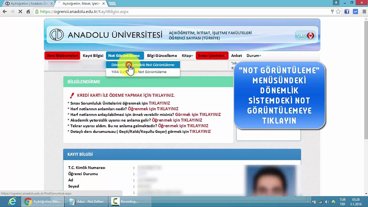 Anadolu Aöf Harf Not Dağılımını Öğrenme