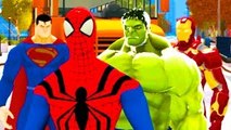 SUPERHEROES : Spiderman & Hulk with Iron Man & Superman Nursery Rhymes Songs for Children