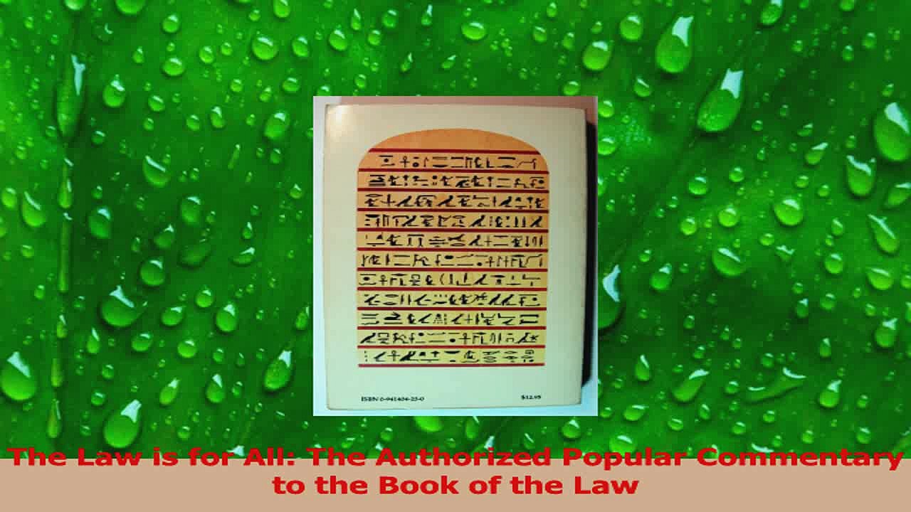 Download  The Law is for All The Authorized Popular Commentary to the Book of the Law PDF Online