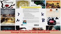 PDF Download  A QuickBooks Guide for Vacation Rentals by Owner Manage Properties with QuickBooks PDF Online