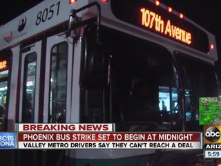 Phoenix bus strike set to begin at midnight