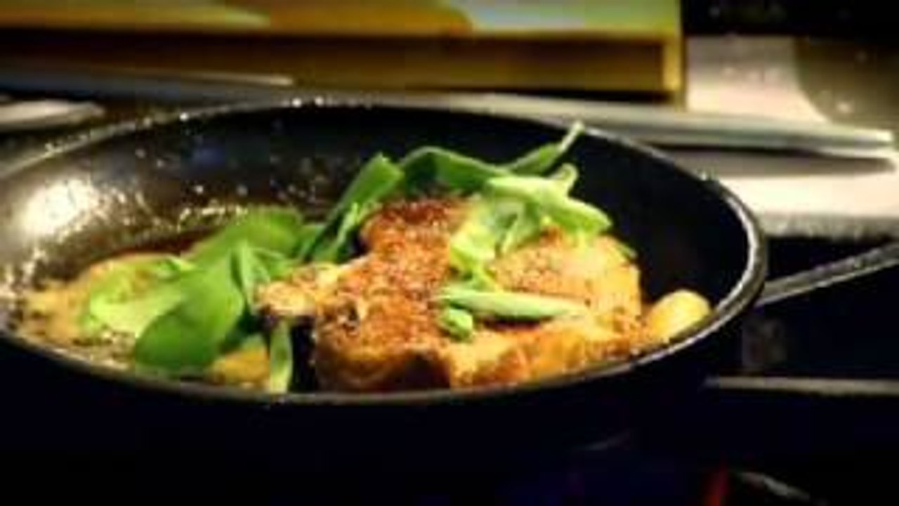 Pan Roasted Pork Chops with Radicchio and Apples - Gordon Ramsay