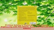 Read  Problem Solving in Chemical and Biochemical Engineering with POLYMATH Excel and MATLAB EBooks Online