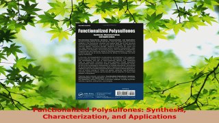 PDF Download  Functionalized Polysulfones Synthesis Characterization and Applications PDF Online