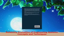 PDF Download  Reliability Evaluation of Engineering Systems Concepts and Techniques Download Full Ebook