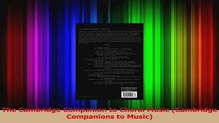 PDF Download  The Cambridge Companion to Choral Music Cambridge Companions to Music PDF Online