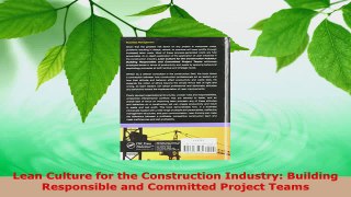Read  Lean Culture for the Construction Industry Building Responsible and Committed Project Ebook Free