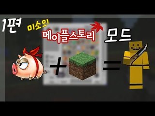 마인크래프트로 메이플스토리를한다! 메이플스토리모드 1편! [양띵TV미소]Minecraft [Maplestory Mod]