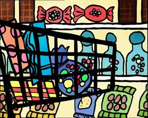 Dessin animé de L'âne TroTro fait les courses Does His SHOPPING