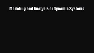 Modeling and Analysis of Dynamic Systems [PDF Download] Full Ebook