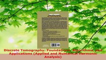 Read  Discrete Tomography Foundations Algorithms and Applications Applied and Numerical Ebook Free
