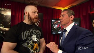 WWE Raw: Mr. McMahon gives pre-match instructions to Roman Reigns and Sheamus - January 4, 2016