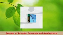 PDF Download  Ecology of Insects Concepts and Applications Read Online