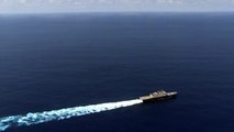 US Navy Boat Chased by Chinese Army Ship US Patrols on South China Sea