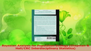 PDF Download  Bayesian Analysis for Population Ecology Chapman  HallCRC Interdisciplinary Statistics PDF Full Ebook