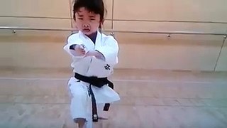 7 year old girl performing Kata