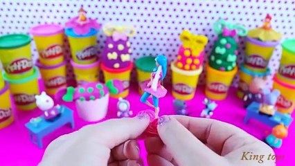 toy surprise eggs peppa pig schoolgirl Play doh barbie painter,cook,tennis player, dancer